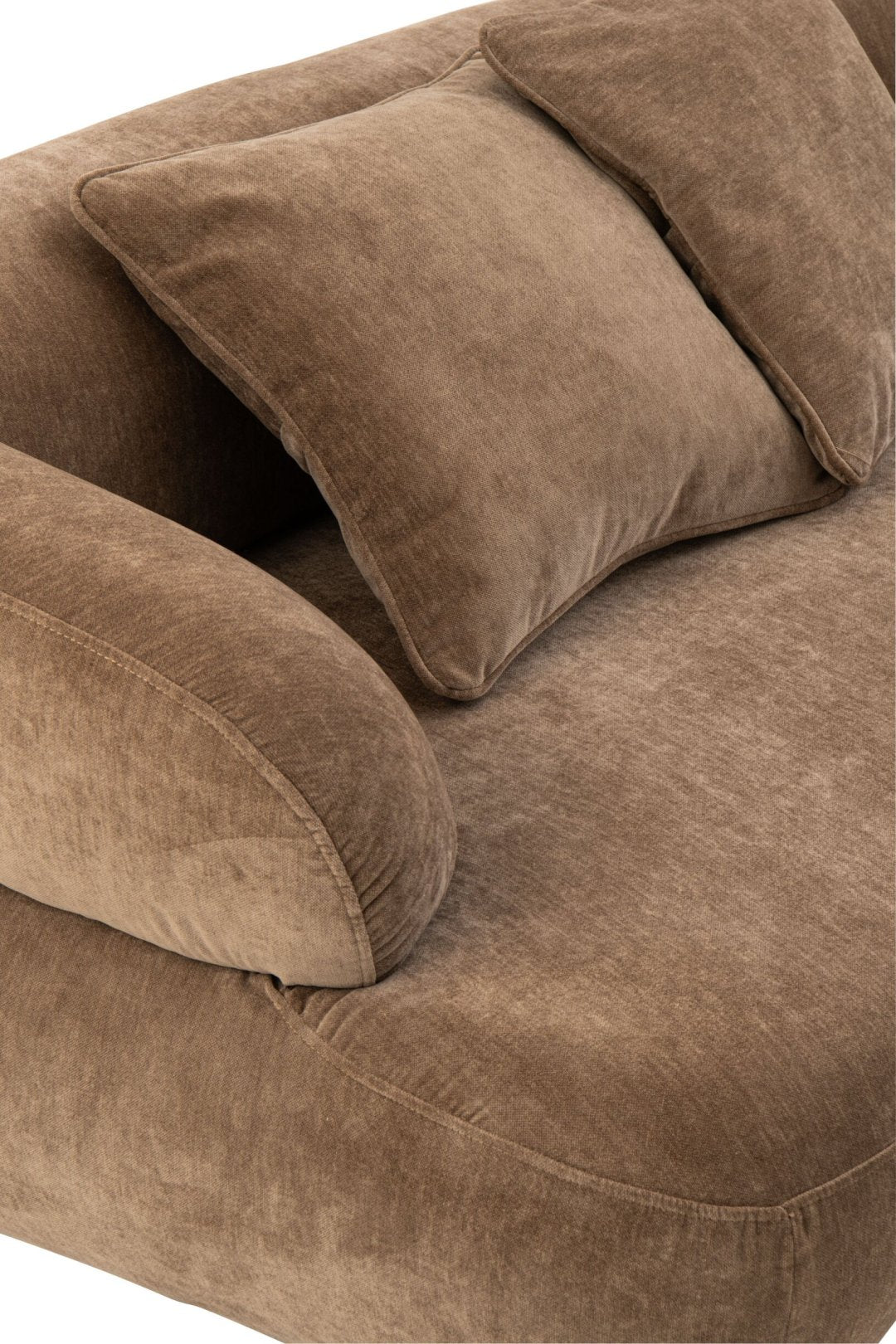 4-Sitzer Sofa + 4 Kissen Sperrholz/Stoff Taupe