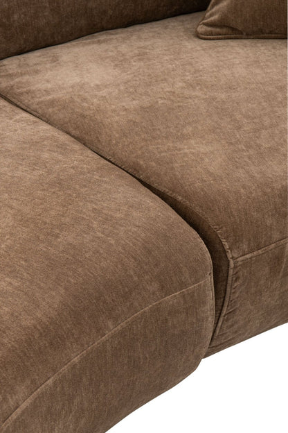 4-Sitzer Sofa + 4 Kissen Sperrholz/Stoff Taupe