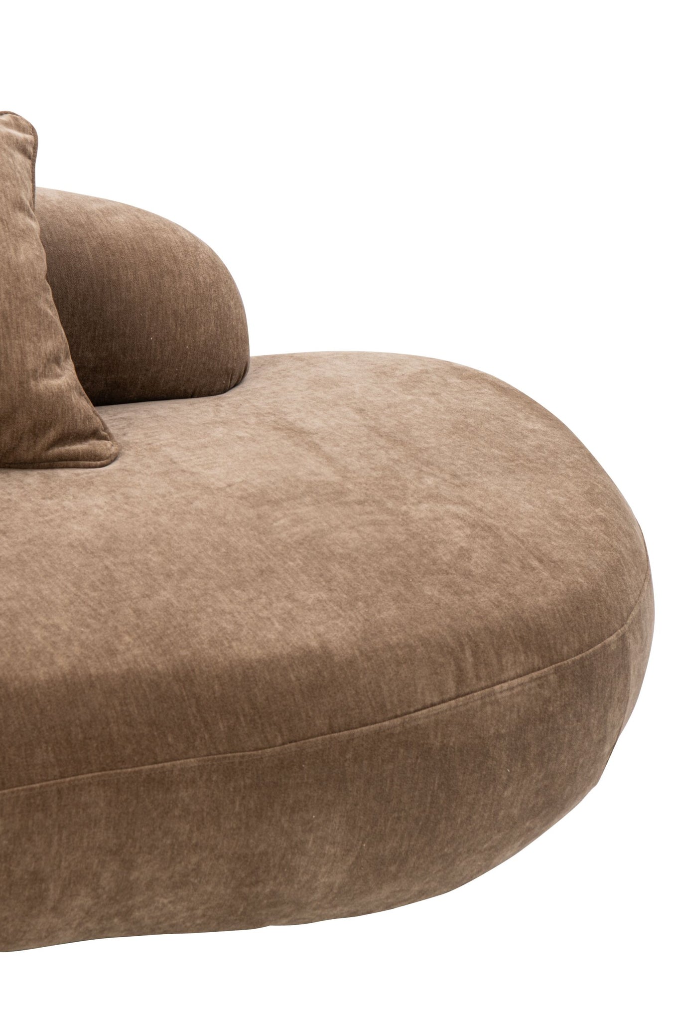 4-Sitzer Sofa + 4 Kissen Sperrholz/Stoff Taupe