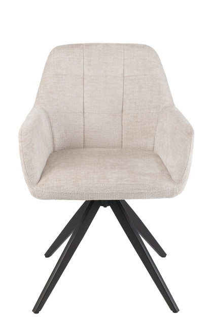 Esszimmerstuhl Louna Swivel Rücken Eisen Ecru