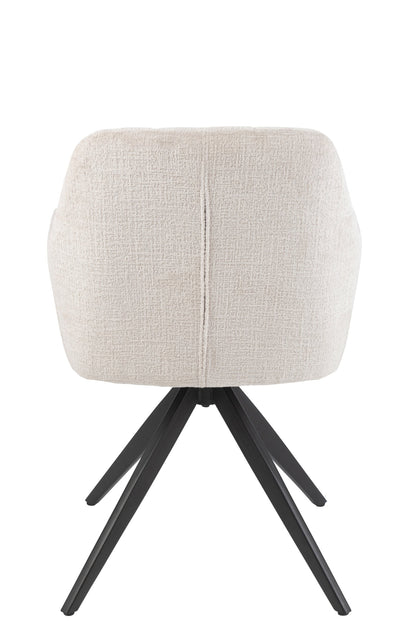 Esszimmerstuhl Louna Swivel Rücken Eisen Ecru