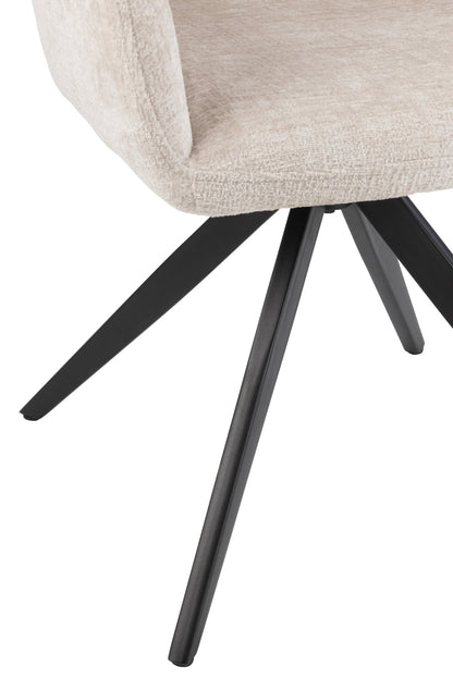 Esszimmerstuhl Louna Swivel Rücken Eisen Ecru