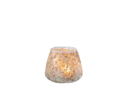 Tealight Holder Glass Grey Small