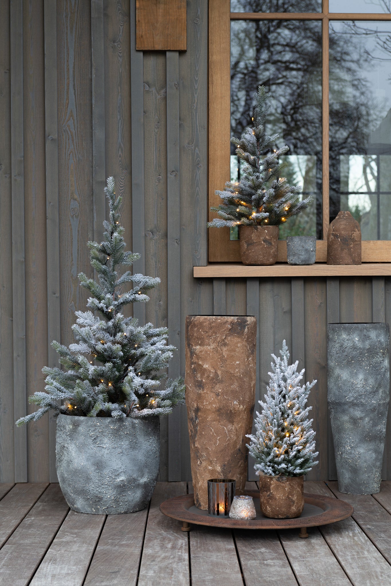 Tealight Holder Glass Grey Small