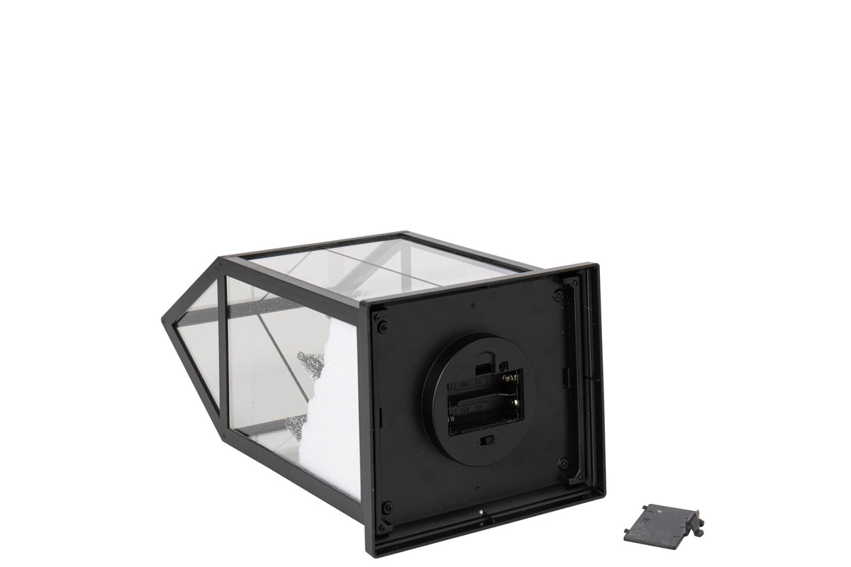 Kerstdorp met LED klein – glas en kunststof, meerkleurig, 18×15×33 cm