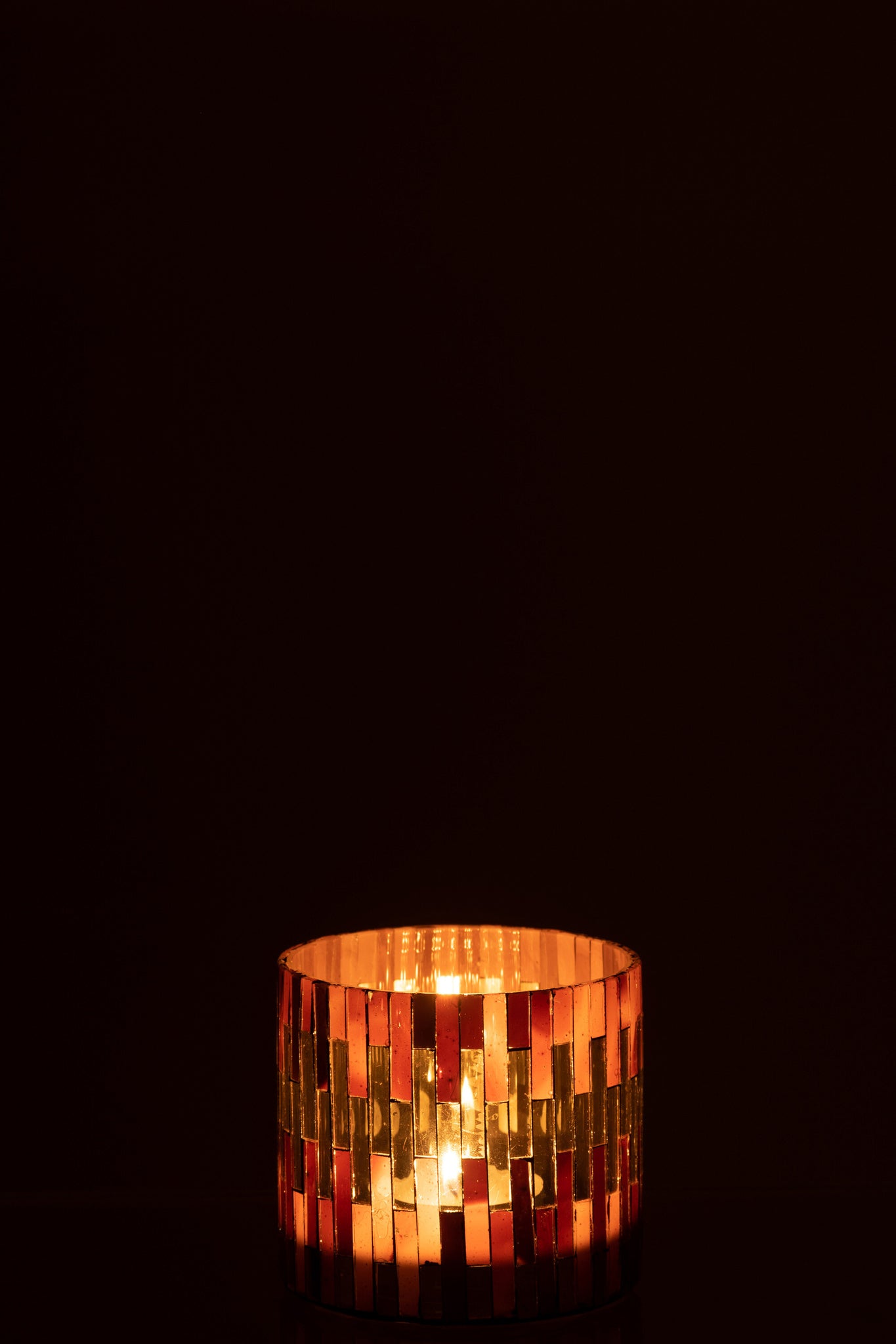 Tealightholder Chic Glass Brown/Gold Small