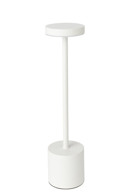 Tafellamp Matel – kunststof, wit 8x8x33,5 cm