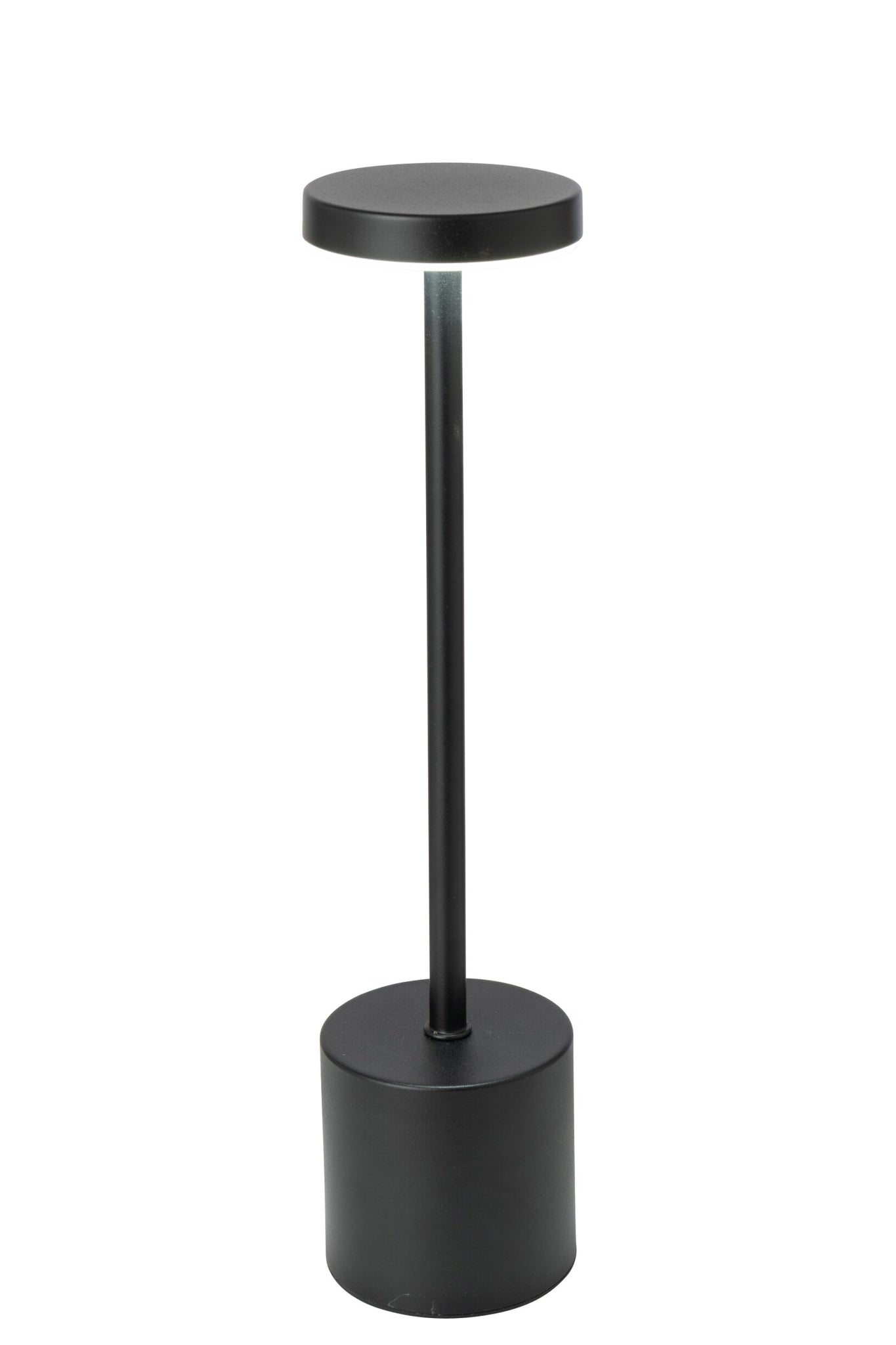 Tafellamp Matel – kunststof, zwart, 8x8x33,5 cm