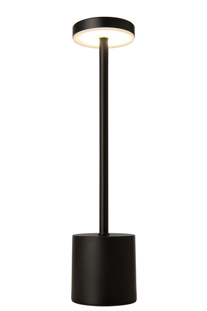 Tafellamp Matel – kunststof, zwart, 8x8x33,5 cm