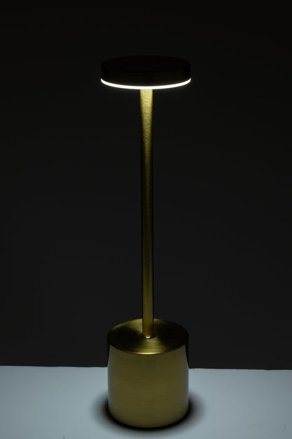 Tafellamp Matel – kunststof, goud, 8x8x33,5 cm