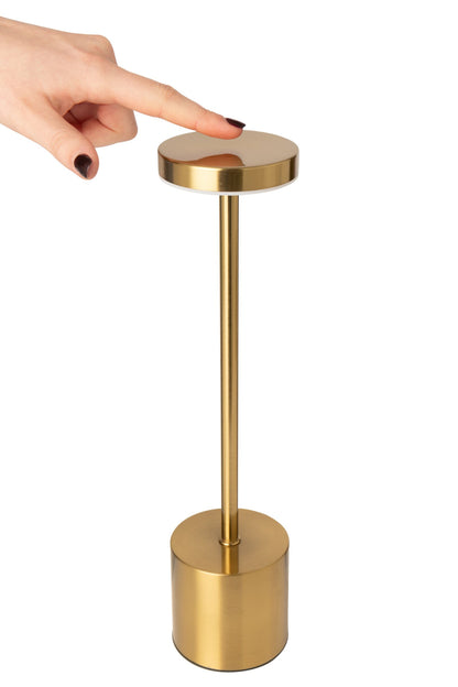 Tafellamp Matel – kunststof, goud, 8x8x33,5 cm