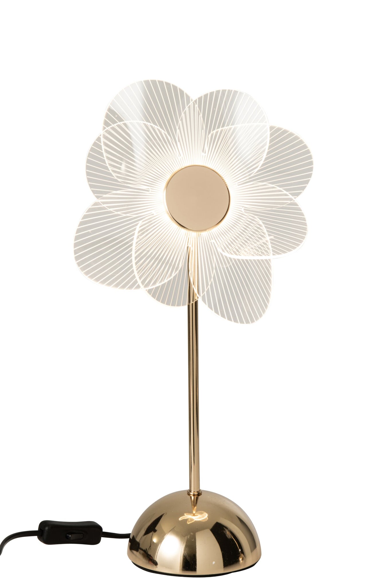 Tafellamp Flower – kunststof, goud, small, 23x23x30 cm