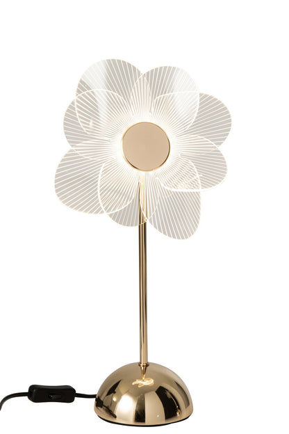 Tafellamp Flower – kunststof, goud, small, 23x23x30 cm