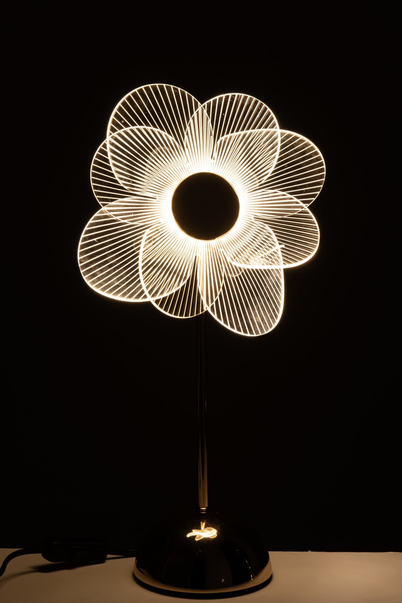 Tafellamp Flower – kunststof, goud, small, 23x23x30 cm