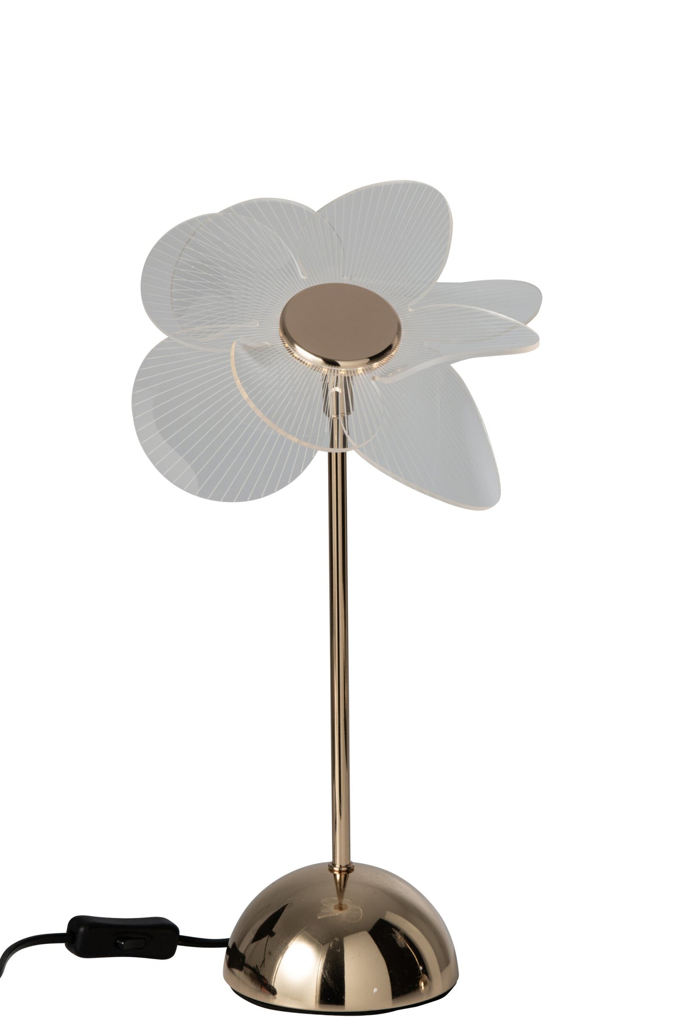 Tafellamp Flower – kunststof, goud, small, 23x23x30 cm