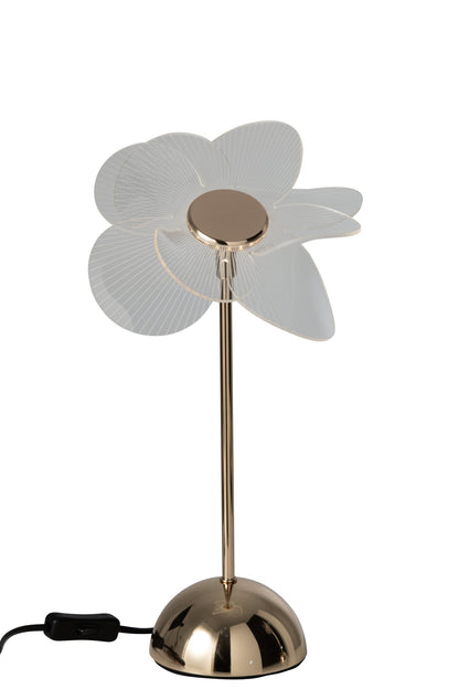 Tafellamp Flower – kunststof, goud, small, 23x23x30 cm
