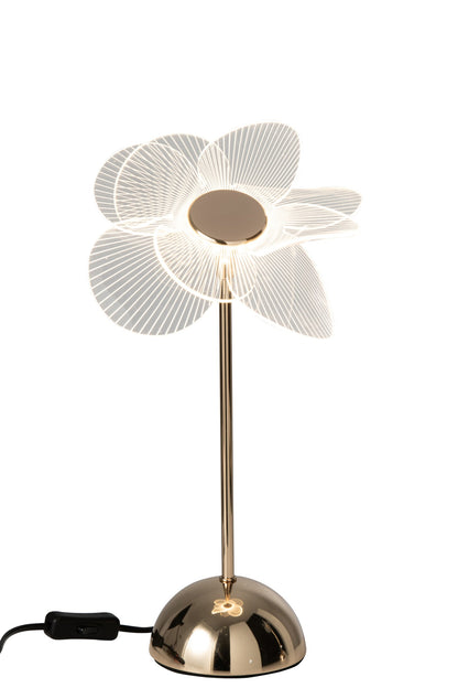 Tafellamp Flower – kunststof, goud, small, 23x23x30 cm