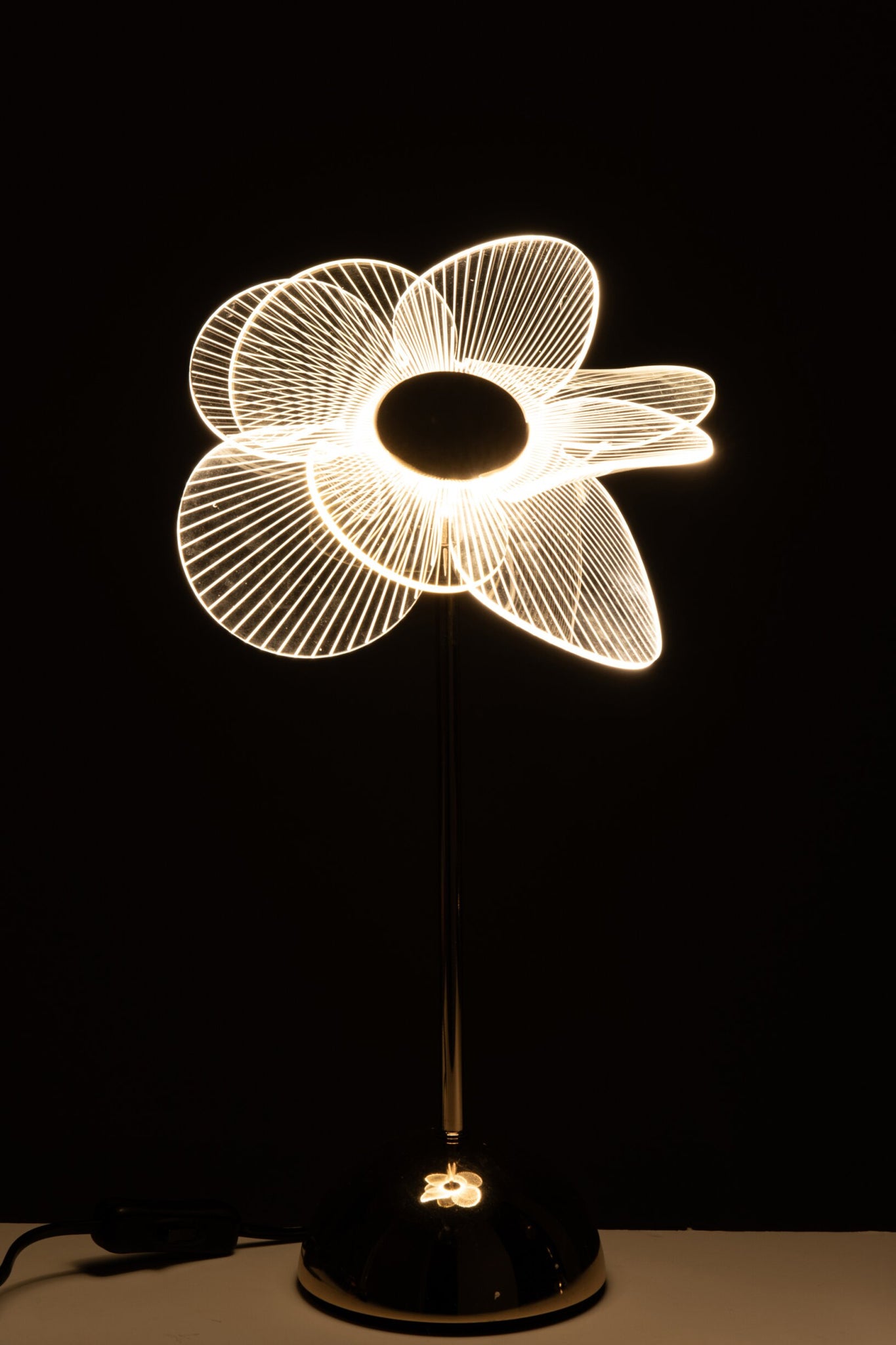 Tafellamp Flower – kunststof, goud, small, 23x23x30 cm