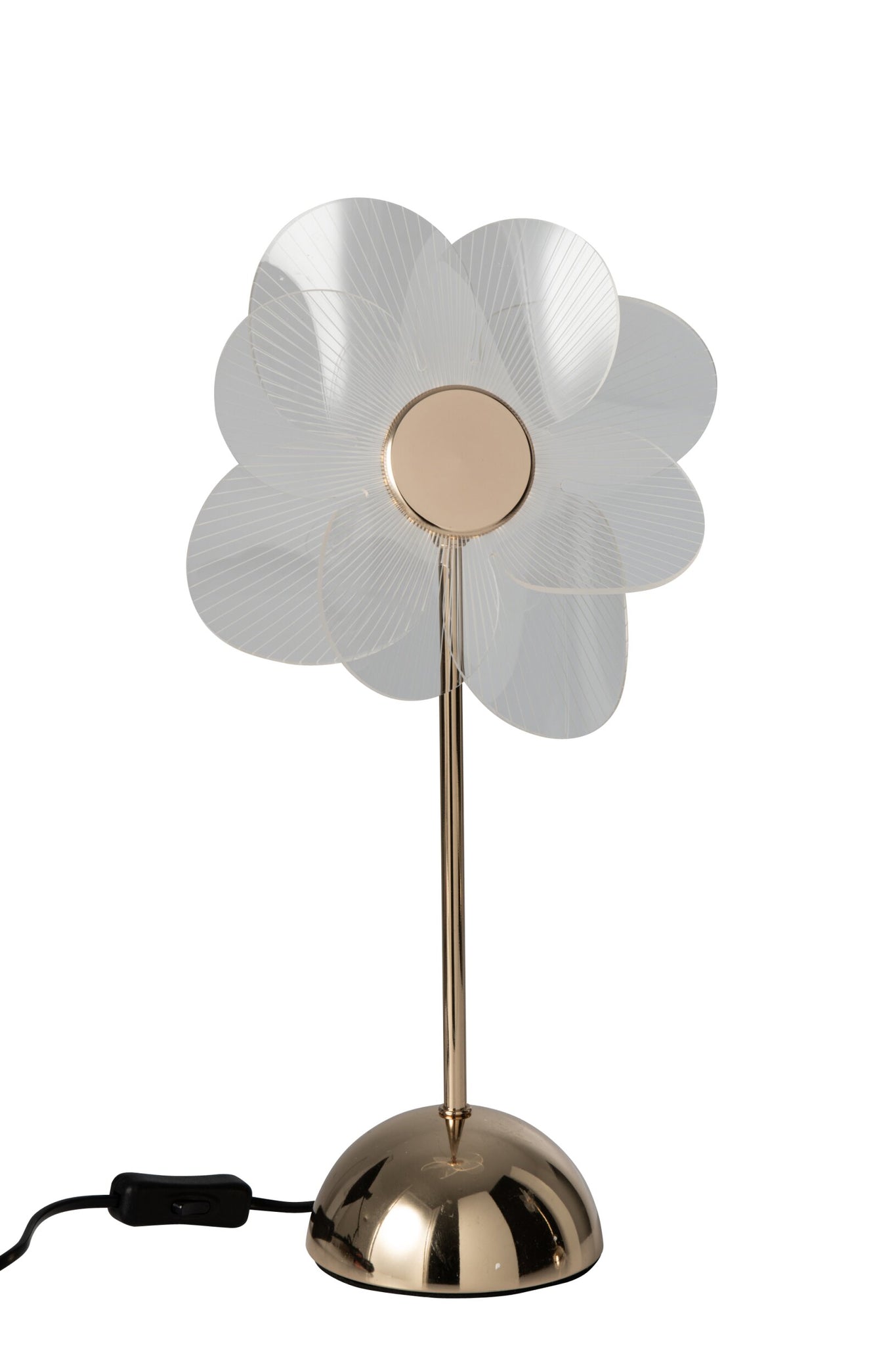 Tafellamp Flower – kunststof, goud, small, 23x23x30 cm