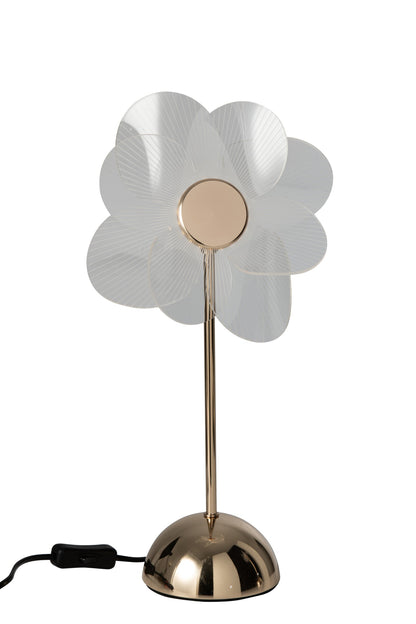 Tafellamp Flower – kunststof, goud, small, 23x23x30 cm