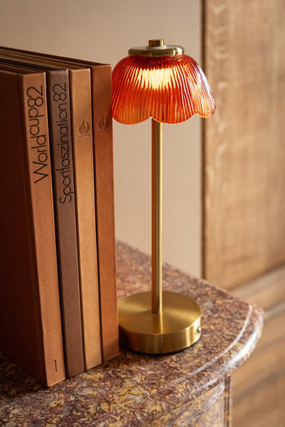 Tischleuchte Flower Matel Orange/Dunkelrosa 2er-Sortiment
