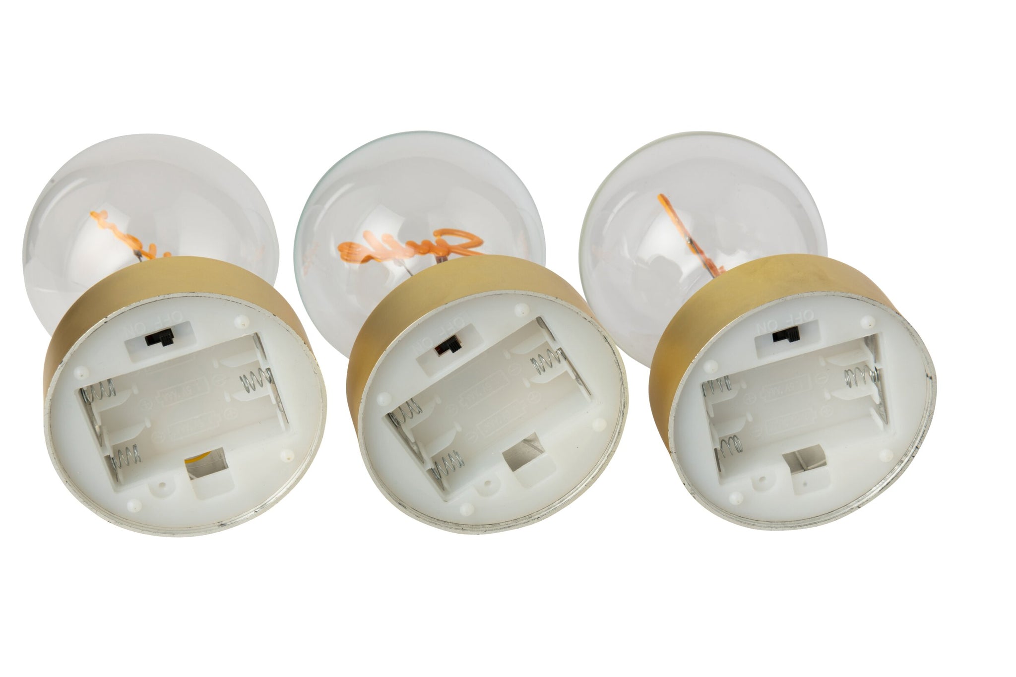 Tischleuchte Hello Smile Happy Glas Gold Sortiment von 3 Stück
