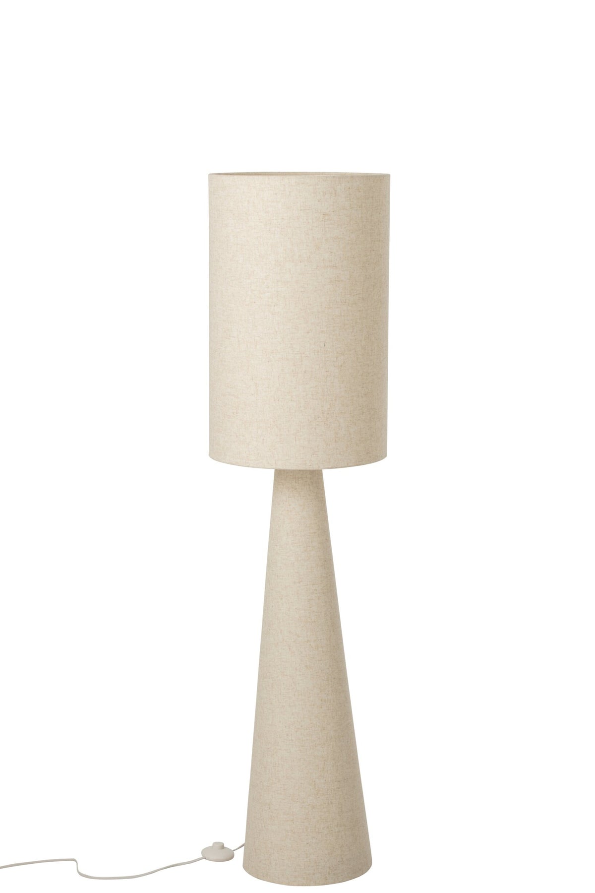 Vloerlamp – stof en ijzer, beige, ø35x140 cm