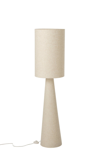 Vloerlamp – stof en ijzer, beige, ø35x140 cm