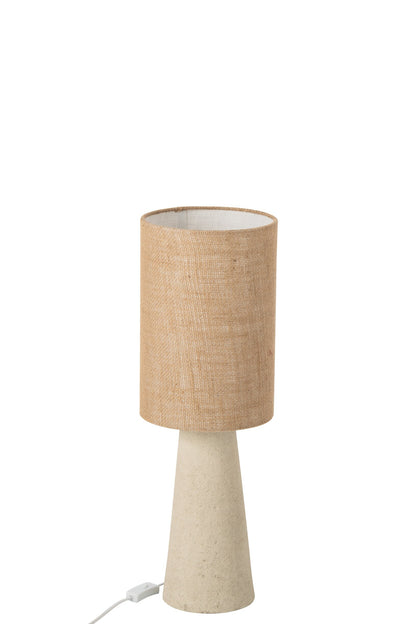 Tafellamp Ava – glasvezel/linnen, naturel, 22x22x65,5 cm