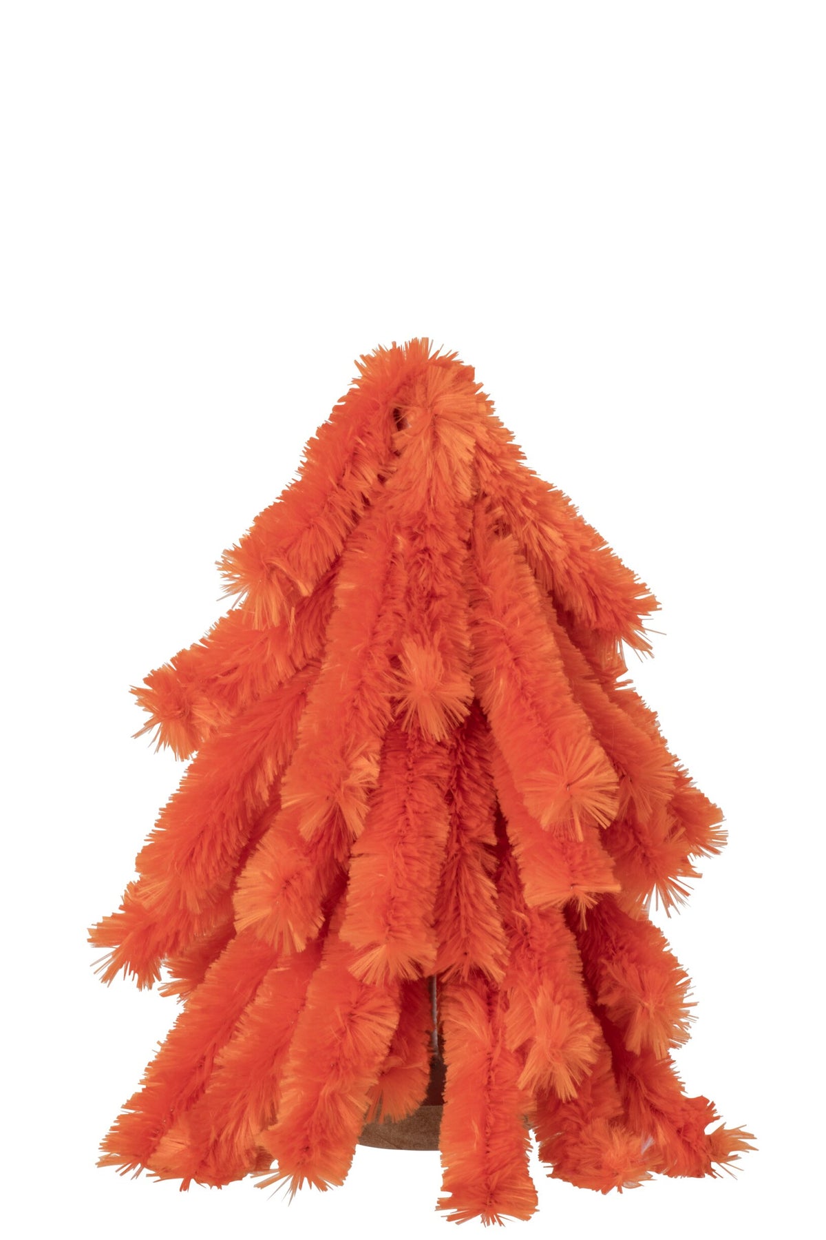Decoratieve kerstboom fluffy – polyester, donkeroranje, 25 cm