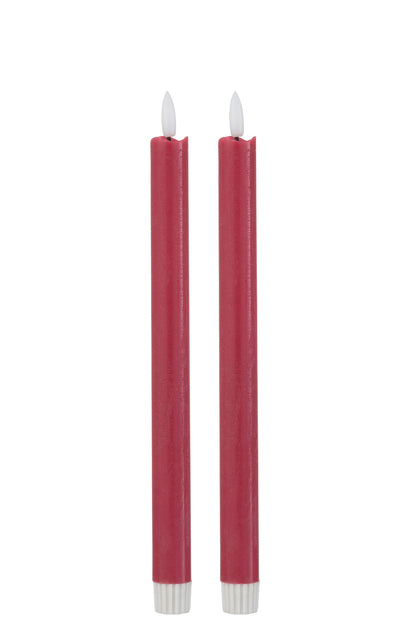 Box 2 Candles Led Long Red Large
