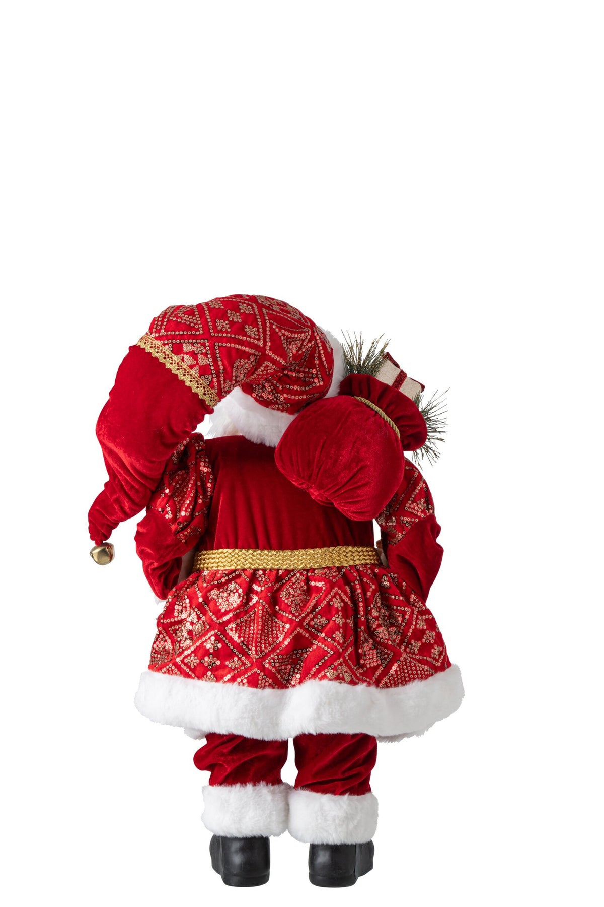 Kerstman middel – kunststof en stof, kerstrood, 60 cm