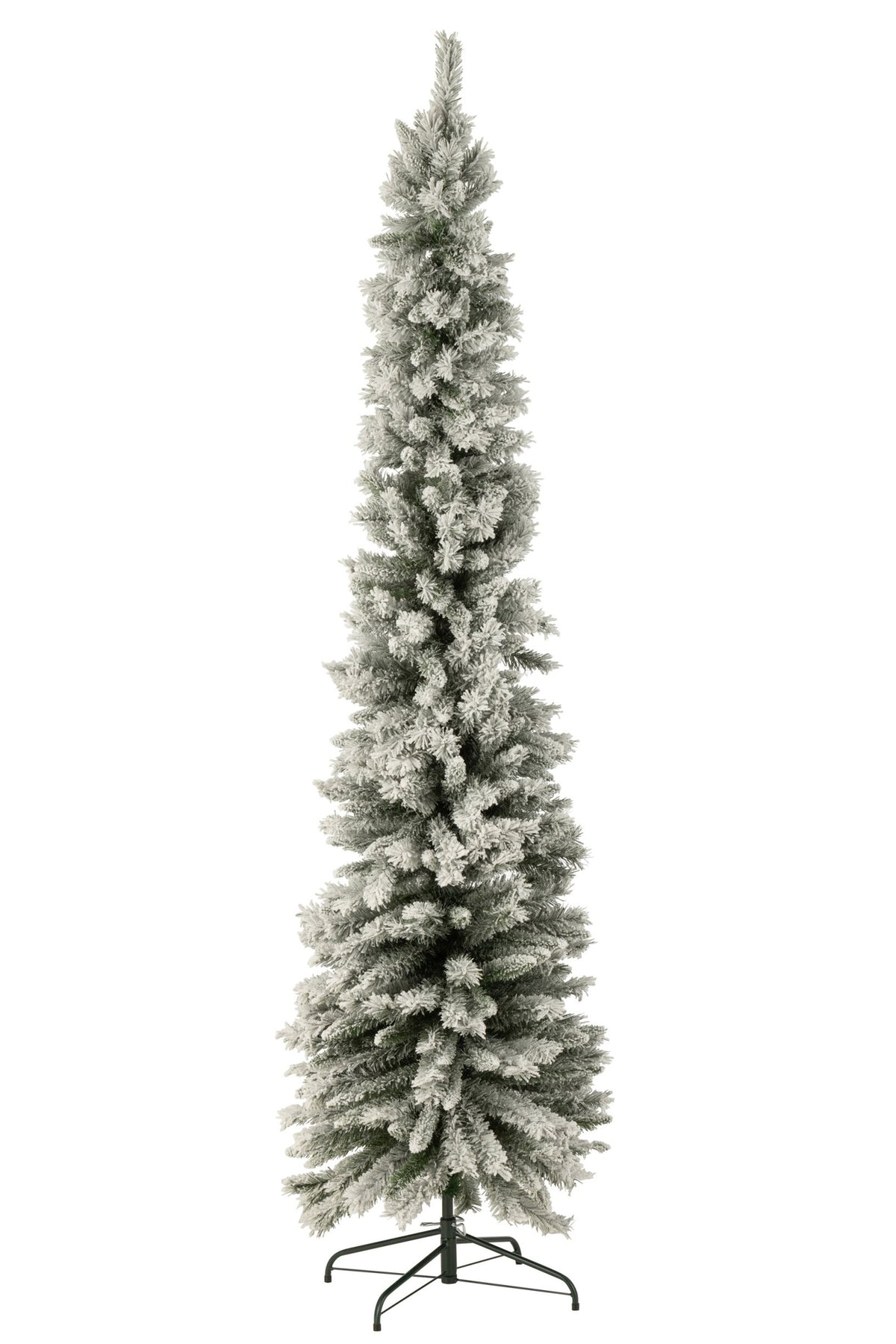 Kunstkerstboom slank besneeuwd – kunststof, groen, 240 cm