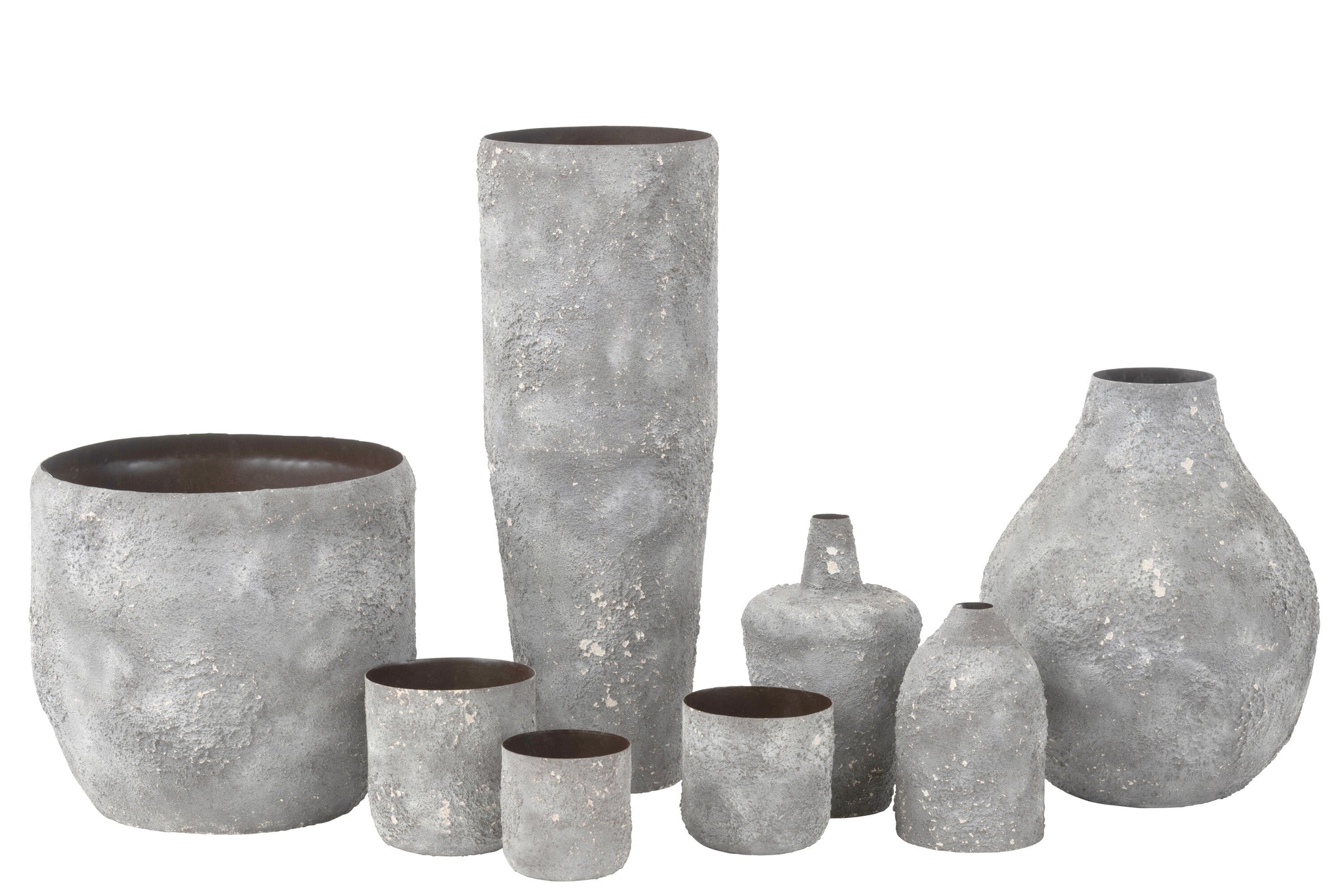 Vase Cylinder Rough Metal Gray