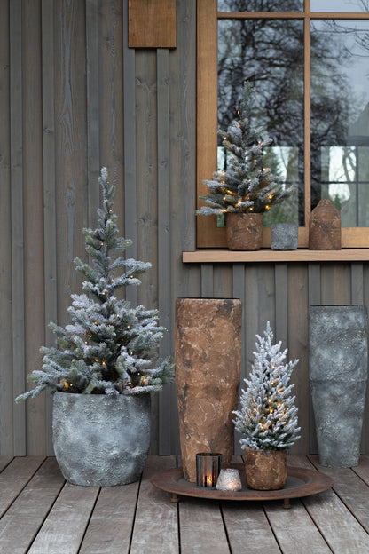 Vase Cylinder Rough Metal Gray