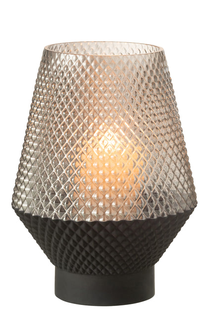 Vase Pattern Glass Grey Small