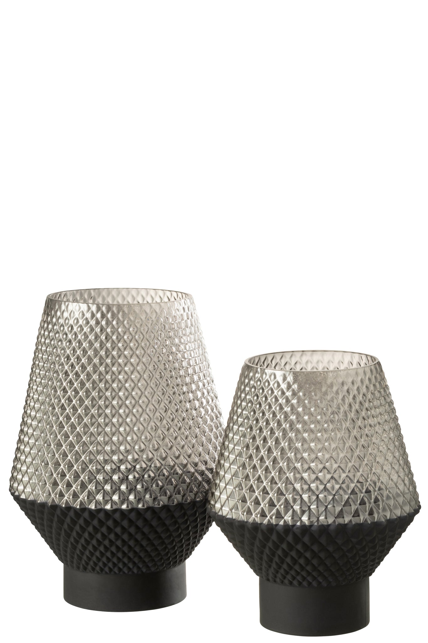 Vase Pattern Glass Grey Small