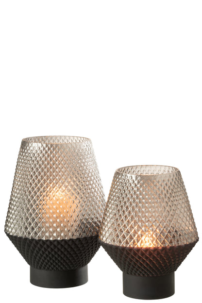 Vase Pattern Glass Grey Small