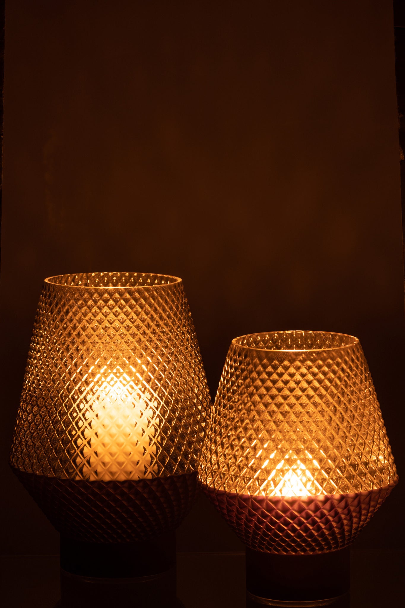 Vase Pattern Glass Grey Small