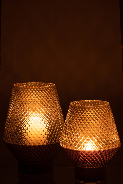 Vase Pattern Glass Grey Small