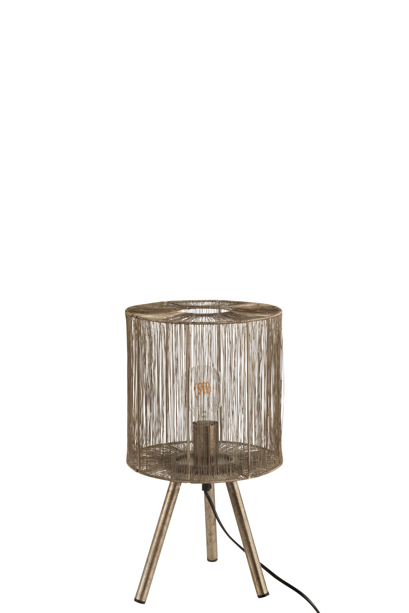 Table Lamp Metal Antique Brown Small