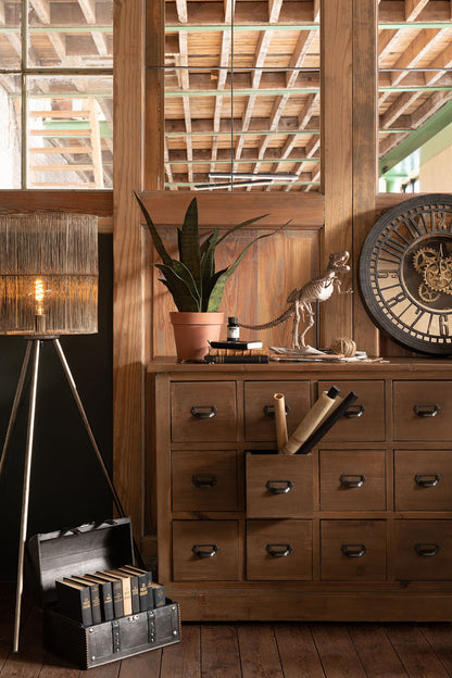 Standing Lamp Metal Antique Brown Large