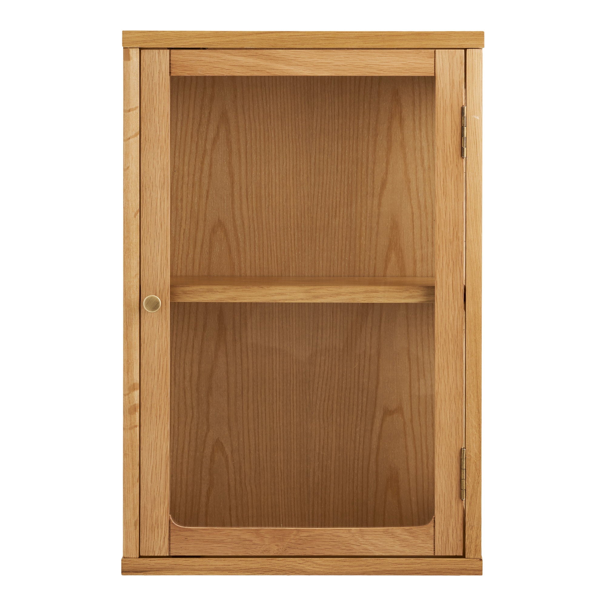 Zamora Wall Hanging Cabinet - Wall hanging cabinet, oak/oak veneer/tempered glass, natural 20x40x60 cm