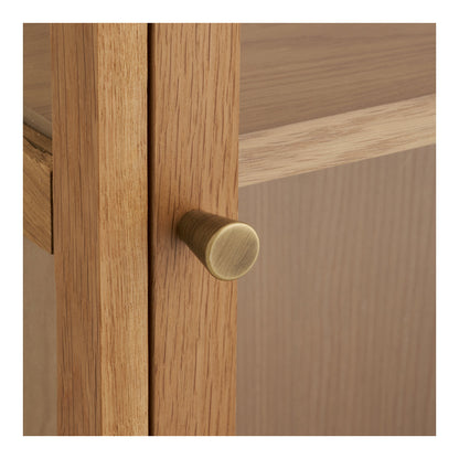 Zamora Wall Hanging Cabinet - Wall hanging cabinet, oak/oak veneer/tempered glass, natural 20x40x60 cm