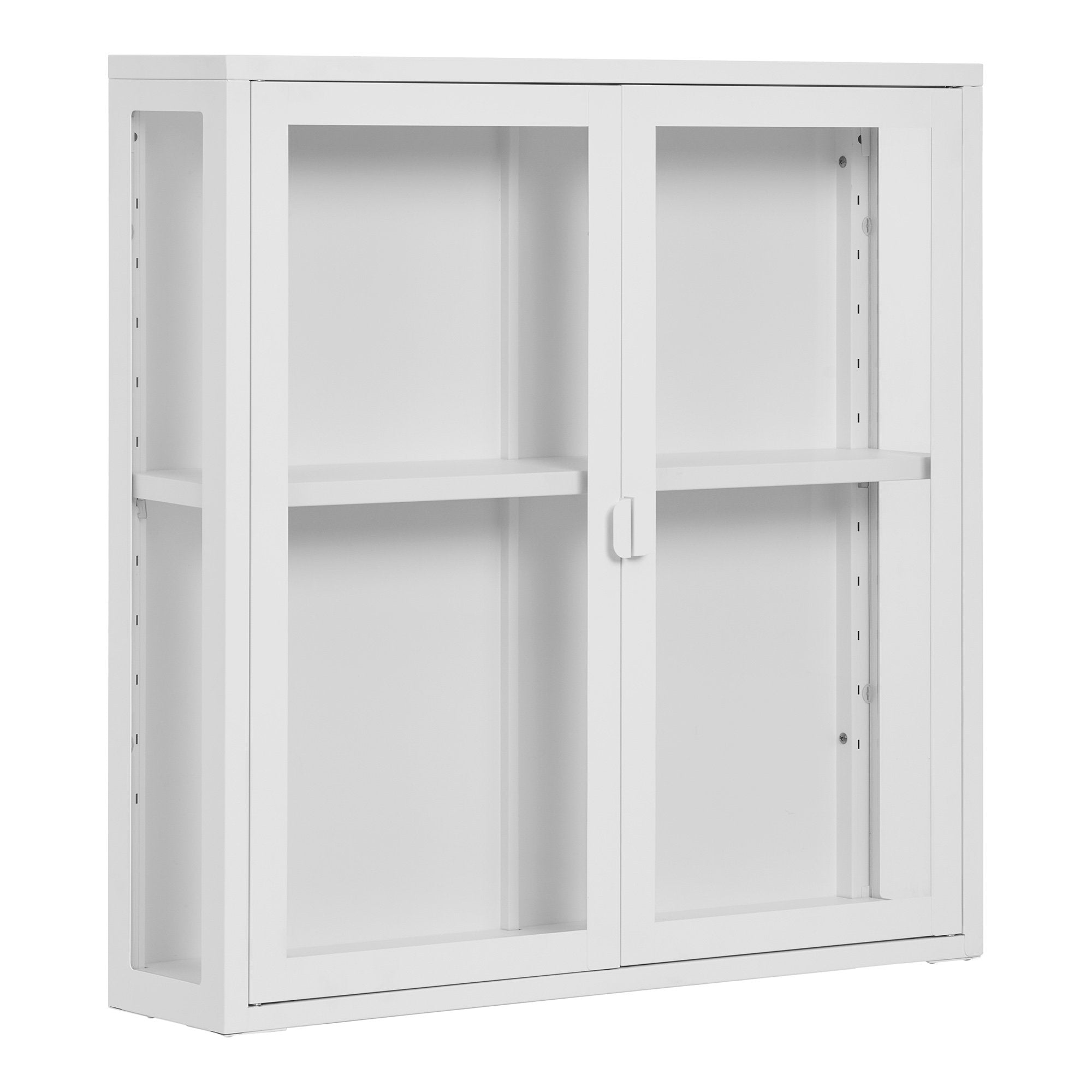 Brisbane Hanging Display Cabinet - Hanging Display Cabinet, 2 glass doors, steel, white 80x18x80 cm