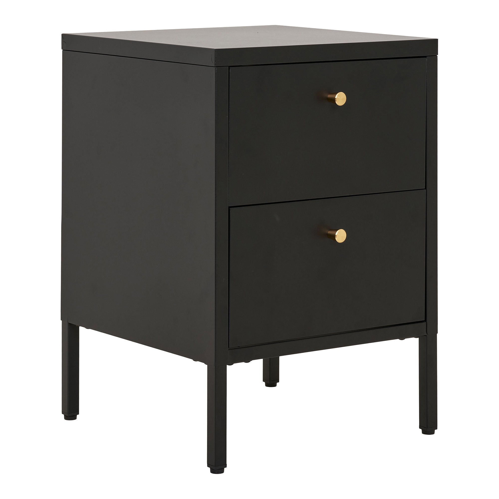 Dalby ladekast van staal in zwart met 2 lades 40×40×59,5 cm