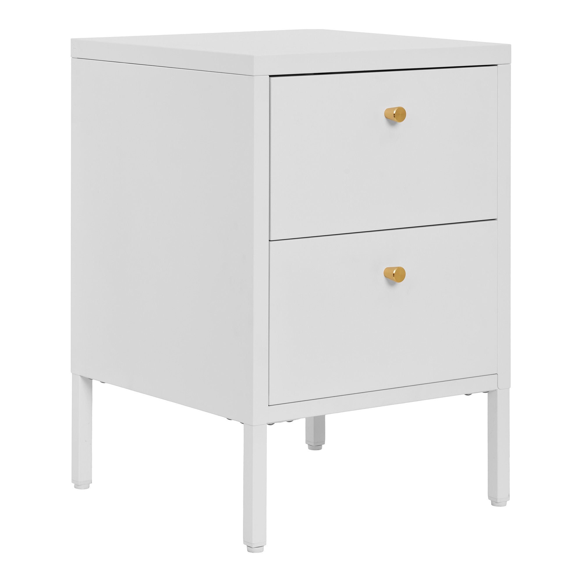 Dalby ladekast van staal in wit met 2 lades 40×40×59,5 cm