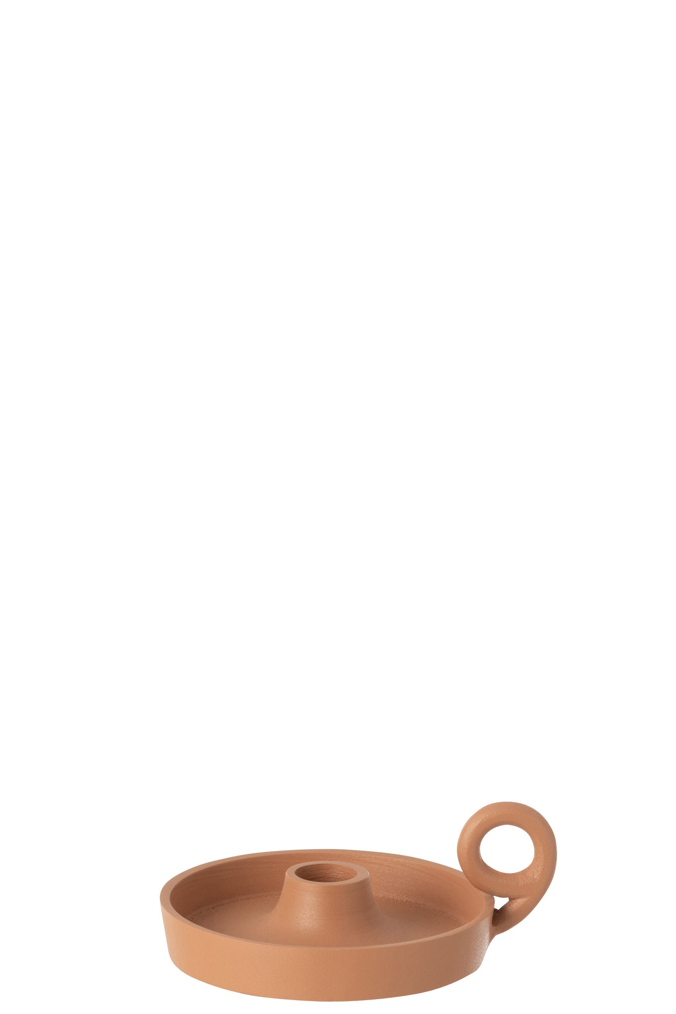 Candle Holder Dish Round Aluminium Peche