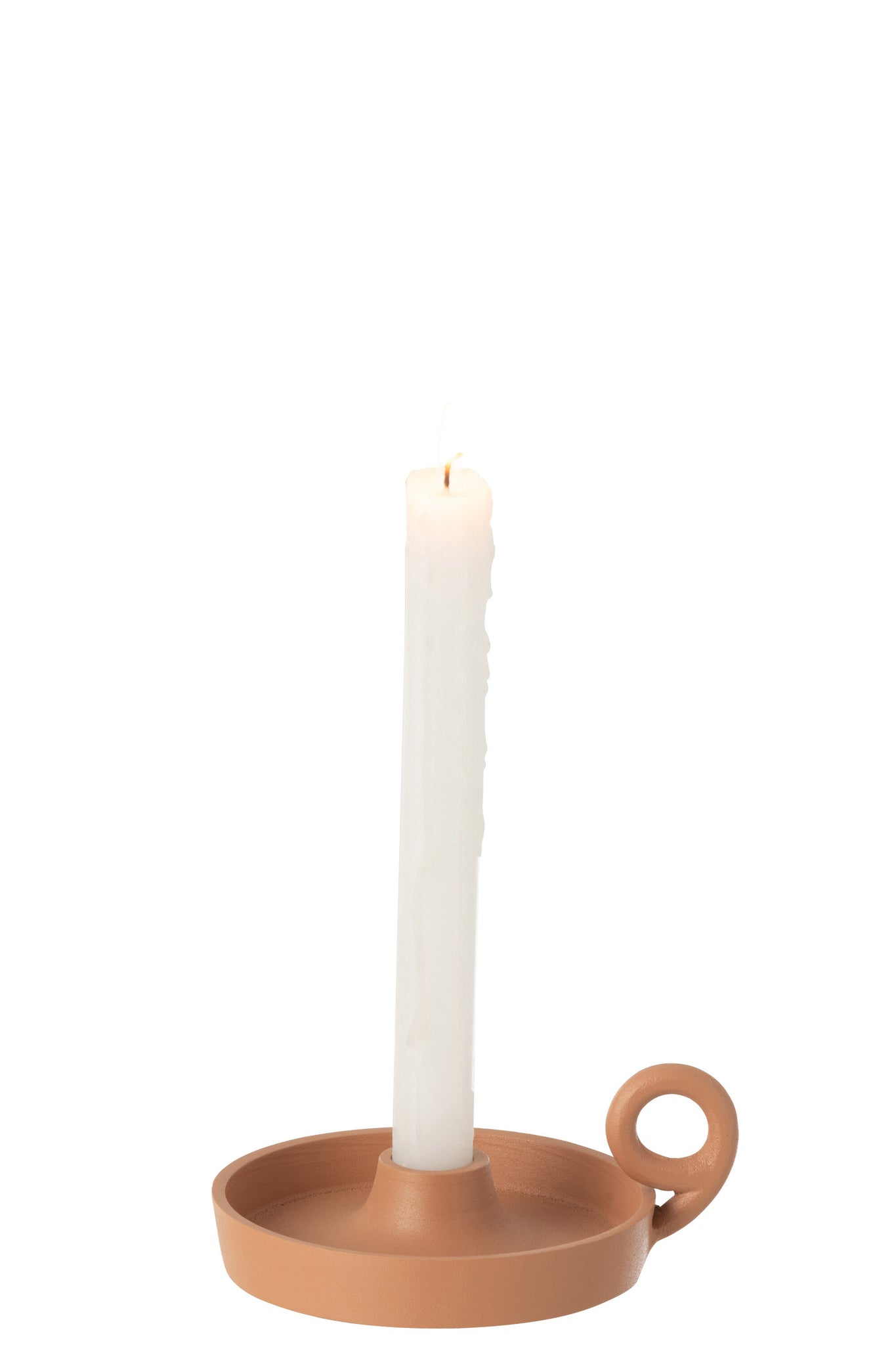 Candle Holder Dish Round Aluminium Peche