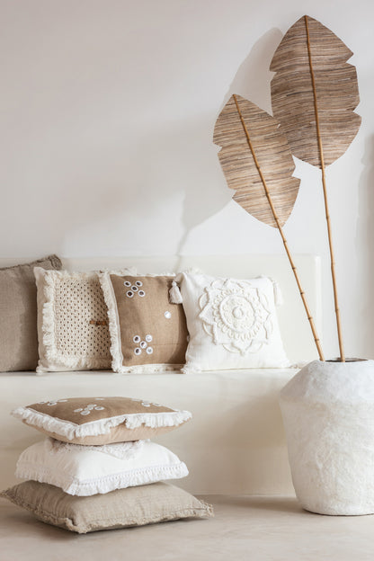 Cushion Mirrors In Corners Jute Natural/White